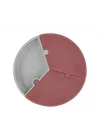Mey İthalat®   Puzzle Vakum Tabanlı Silikon Tabak Velvet Rose / Powder Grey