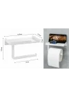 Mey İthalat® Raflı Yapışkanlı Tuvalet Kağıdı Askılığı