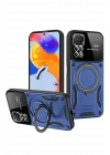 Mey İthalat®  Realme 11 Pro Plus Joy Lens Standlı Kapak - Lacivert