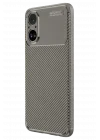 Mey İthalat®  Realme 12 Lite Kılıf Auto Focus Karbon Kapak - Gri