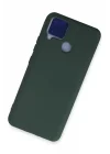 Mey İthalat®  Realme C15 Kılıf Nano içi Kadife Silikon - Koyu Yeşil