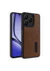 Mey İthalat®  Realme Note 50 4G Kılıf Sara Kartvizitli Deri Kılıf - Taba