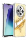 Mey İthalat®   Redmi 14C Lotus Simli Magsafe Kapak - Gümüş