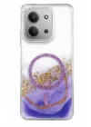 Mey İthalat®   Redmi 15C 4G Lotus Simli Magsafe Kapak - Mor