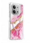 Mey İthalat®   Redmi 15C 4G Lotus Simli Magsafe Kapak - Pembe