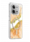 Mey İthalat®   Redmi 15C 4G Lotus Simli Magsafe Kapak - Turuncu