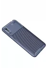 Mey İthalat®   Redmi 9A Kılıf Auto Focus Karbon Kapak - Lacivert