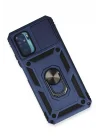 Mey İthalat®   Redmi Note 10 Kılıf Pars Lens Yüzüklü Silikon - Lacivert