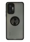 Mey İthalat®   Redmi Note 10 Pro Kılıf Montreal Yüzüklü Silikon Kapak - Siyah
