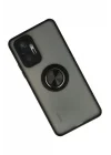 Mey İthalat®   Redmi Note 10 Pro Kılıf Montreal Yüzüklü Silikon Kapak - Siyah