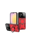 Mey İthalat®   Redmi Note 10S Kılıf Joy Lens Standlı Kapak - Kırmızı
