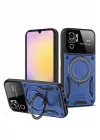 Mey İthalat®   Redmi Note 10S Kılıf Joy Lens Standlı Kapak - Lacivert