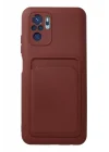 Mey İthalat®   Redmi Note 10S Kılıf Kelvin Kartvizitli Silikon - Bordo