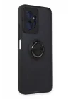 Mey İthalat®   Redmi Note 12 4G Kılıf Montreal Yüzüklü Silikon Kapak - Siyah