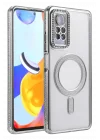Mey İthalat®   Redmi Note 12 Pro 4G Joke Simli Magneticsafe Kılıf - Gümüş