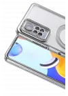 Mey İthalat®   Redmi Note 12 Pro 4G Joke Simli Magneticsafe Kılıf - Gümüş