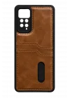 Mey İthalat®   Redmi Note 12 Pro 4G Kılıf Sara Kartvizitli Deri Kılıf - Taba