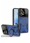Mey İthalat®   Redmi Note 12 Pro 5G Kılıf Joy Lens Standlı Kapak - Lacivert