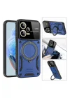 Mey İthalat®   Redmi Note 12 Pro 5G Kılıf Joy Lens Standlı Kapak - Lacivert