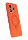 Mey İthalat®   Redmi Note 14 4G Regal Magsafe Standlı Kapak - Turuncu