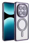 Mey İthalat®   Redmi Note 15 4G Joke Simli Magneticsafe Kılıf - Derin Mor