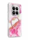 Mey İthalat®   Redmi Note 15 4G Lotus Simli Magsafe Kapak - Pembe
