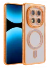 Mey İthalat®   Redmi Note 15 Pro 4G Joke Simli Magneticsafe Kılıf - Turuncu