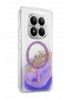 Mey İthalat®   Redmi Note 15 Pro 4G Lotus Simli Magsafe Kapak - Mor