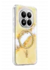 Mey İthalat®   Redmi Note 15 Pro 5G Lotus Simli Magsafe Kapak - Gümüş