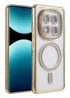 Mey İthalat®   Redmi Note 15 Pro Plus 5G Joke Simli Magneticsafe Kılıf - Gold