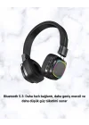 Mey İthalat® Renkli Işık Efektli Bluetooth 5.3 Müzik Kulaklığı Yeni Nesil