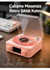Mey İthalat® Retro Bluetooth Hoparlör – Kristal Ses, Gece Lambası, Saatli Tasarım Yeni Nesil