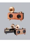 Mey İthalat® Retro Gramofon Tasarımlı Bluetooth Hoparlör – 3D Stereo Ses, 1800 mAh Batarya