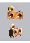 Mey İthalat® Retro Gramofon Tasarımlı Bluetooth Hoparlör – 3D Stereo Ses, 1800 mAh Batarya