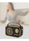 Mey İthalat® Retro Tarz Kablosuz Radyo – Bluetooth, USB ve TF Kart Girişli