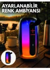 Mey İthalat® RGB Aydınlatmalı Kablosuz Bluetooth Hoparlör USB Bellek TF Kart Destekli