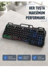 Mey İthalat® RGB Aydınlatmalı Klavye Mouse Seti – USB Bağlantılı, Türkçe Q, Ayarlanabilir DPI, Ergonomik Yapı