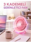 Mey İthalat® RGB Işıklı 3 Kademeli USB Şarjlı Masaüstü Vantilatör