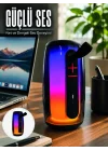 Mey İthalat® RGB Işıklı Bluetooth Hoparlör Güçlü Ses Type-C Şarjlı Taşınabilir Kablosuz Speaker