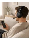 Mey İthalat® RGB Işıklı Bluetooth Mikrofonlu Kulaklık Uzun Süreli Kullanım Type-C Şarjlı