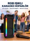 Mey İthalat® RGB Işıklı Çift Hoparlörlü Taşınabilir Bluetooth Speaker ve Mikrofon Yeni Nesil