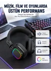 Mey İthalat® RGB Işıklı Katlanabilir Bluetooth 5.3 Kulak Üstü Kulaklık
