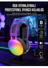 Mey İthalat® RGB Işıklı Yüksek Ses Kaliteli Kablosuz Kulak Üstü Bluetooth Kulaklık