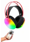Mey İthalat® RGB Işıklı Yüksek Ses Kaliteli Kablosuz Kulak Üstü Bluetooth Kulaklık