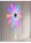 Mey İthalat® RGB LED Fireworks Duvar Lambası Uzaktan Kumandalı Telefon Kontrollü Ortam Aydınlatması