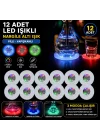 Mey İthalat® RGB LED Nargile Altı Işık 12’li Set