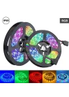 Mey İthalat® Rgb Şerit 5 Metre 16 Renkli Kumandalı Adaptörlü Çift Taraflı Bant