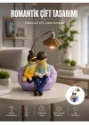 Mey İthalat® Romantik Çift Figürlü Okuyan Çift Masa Lambası Dekoratif LED Aydınlatma