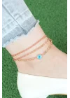 Mey İthalat® Rose Renk Zincirli Nazar Figürlü Hal Hal