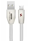 Mey İthalat®  S53 Led Işıklı Micro USB Kablo 1M 3A - Beyaz